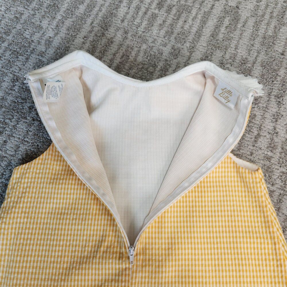 Little Bitty yellow gingham applique collar shift dress size 6 girls - Picture 8 of 8